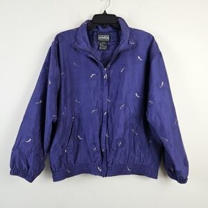 ABVIEN Vintage 100% Silk Full Zip Bomber Jacket Size Small
